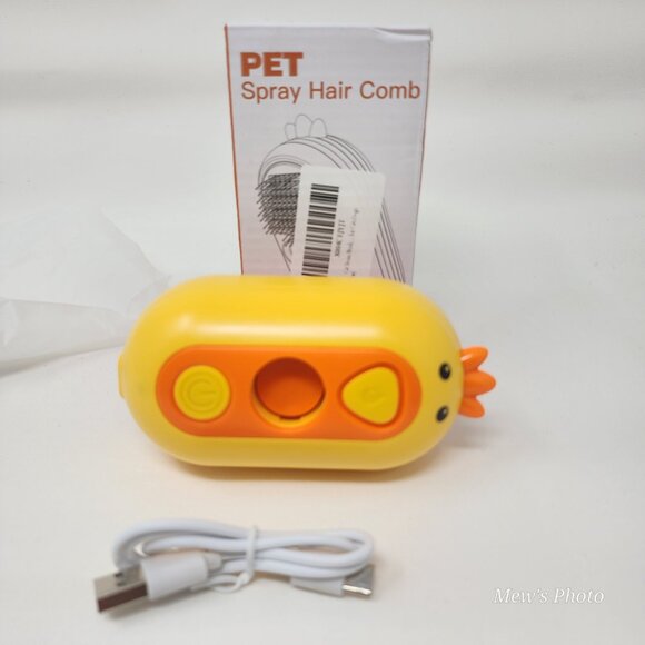 3-in-1 Rechargeable Steam Brush for Cats & Dogs - Anti-Static Spray Pet Grooming - Picture 3 of 9